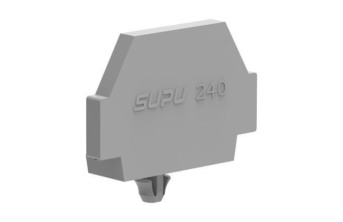 Торцевая крышка 240631 - Торцевая крышка для клемм 240…, с монтажным фланцем, цвет: серый