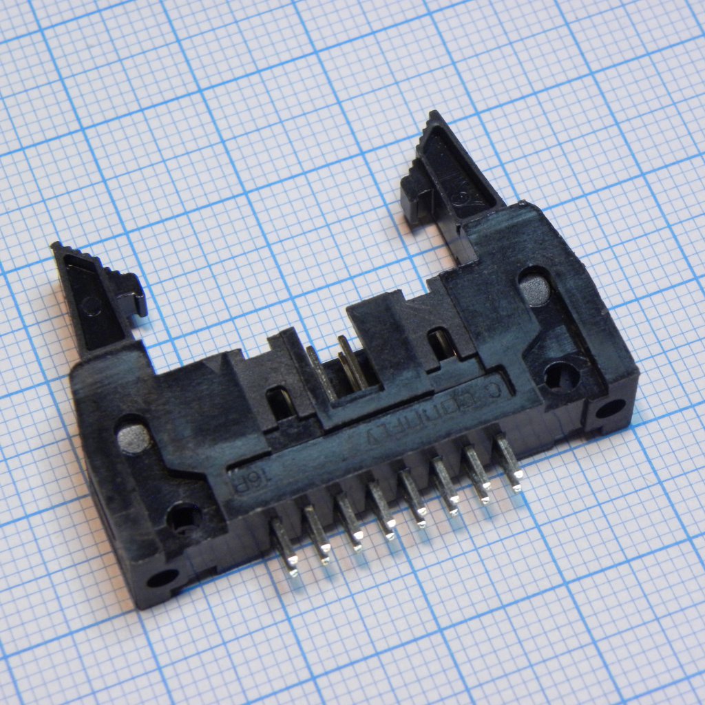 DS1011-16SBSiB7-B - Вилка на плату, вертикальный монтаж 16pin(2х8), шаг 2.54мм