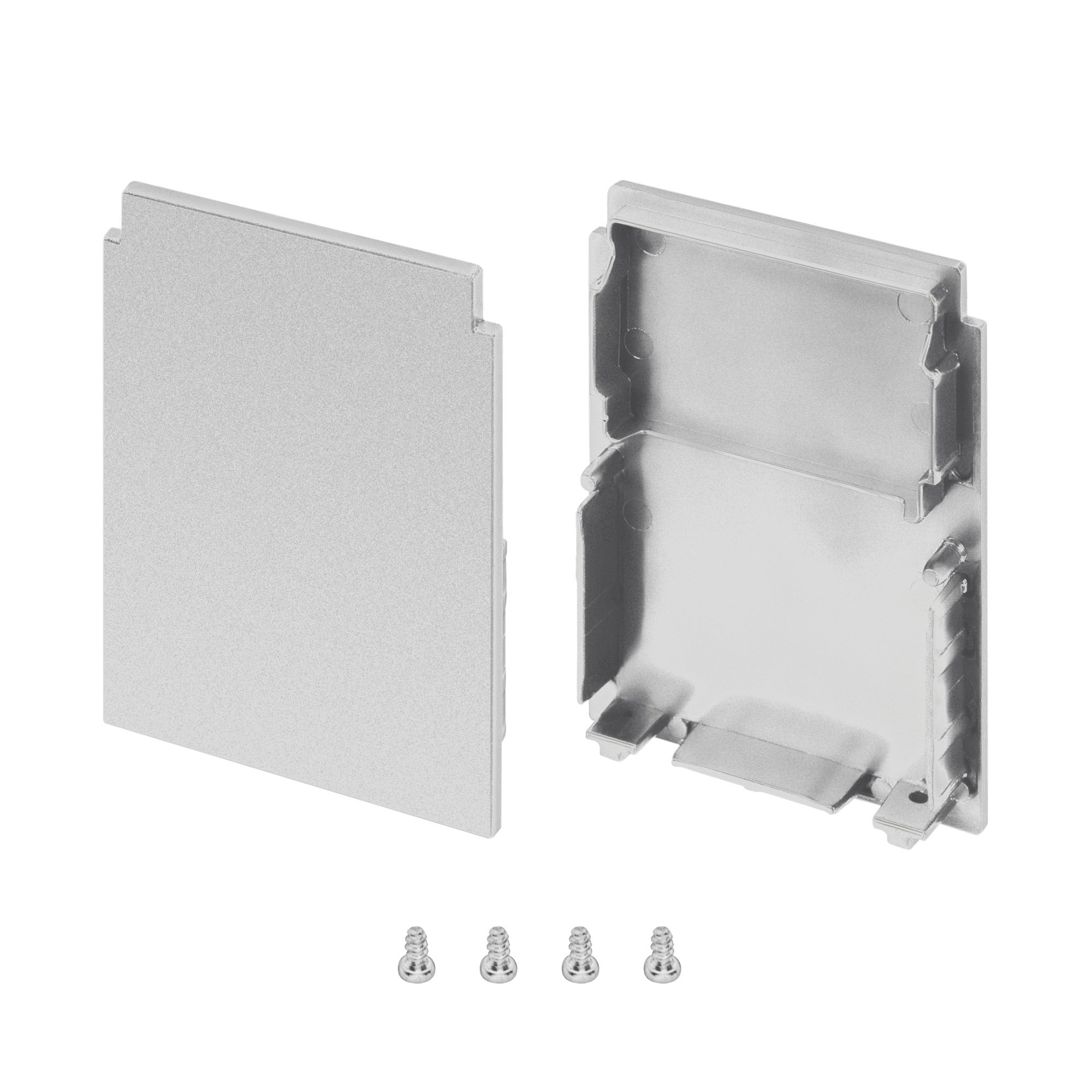 Заглушка SL-LINE-4050-3L-HIGH глухая 044675 - Пара серых заглушек для профиля SL-LINE-4050-3L-2000. В комплекте 2 глухие заглушки для выступающей установки экрана (положение high). Цена за 1 комплект.