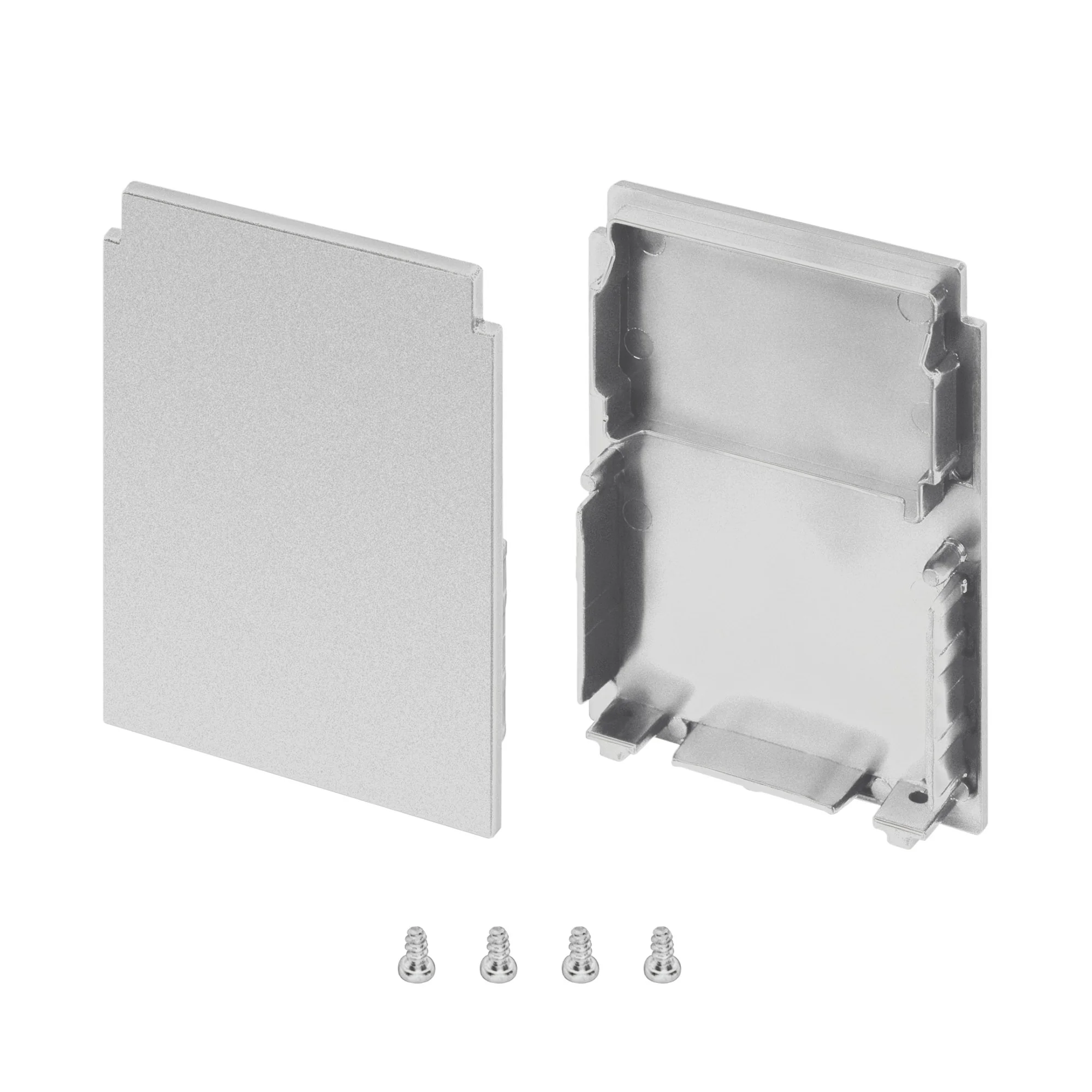 Заглушка SL-LINE-4050-3L-HIGH глухая 044675 - Пара серых заглушек для профиля SL-LINE-4050-3L-2000. В комплекте 2 глухие заглушки для выступающей установки экрана (положение high). Цена за 1 комплект.