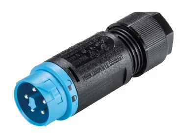 Разъем RST16I5 S S1 ZT6S H BL - Вилочный разъем на кабель диам. 7,1-13 мм, IP68(69k), 5 полюсов, цвет: голубой, номинальные характеристики: 250V/400V 16A, серия gesis RST MINI