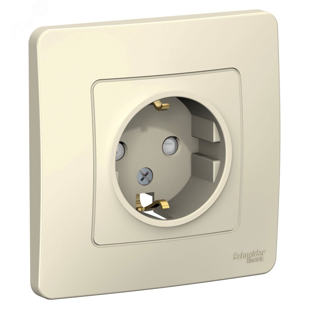 BLANCA С/У РОЗЕТКА с заземлением со шторками, 16А, 250В, МОЛОЧНЫЙ C2 BLNRS001112