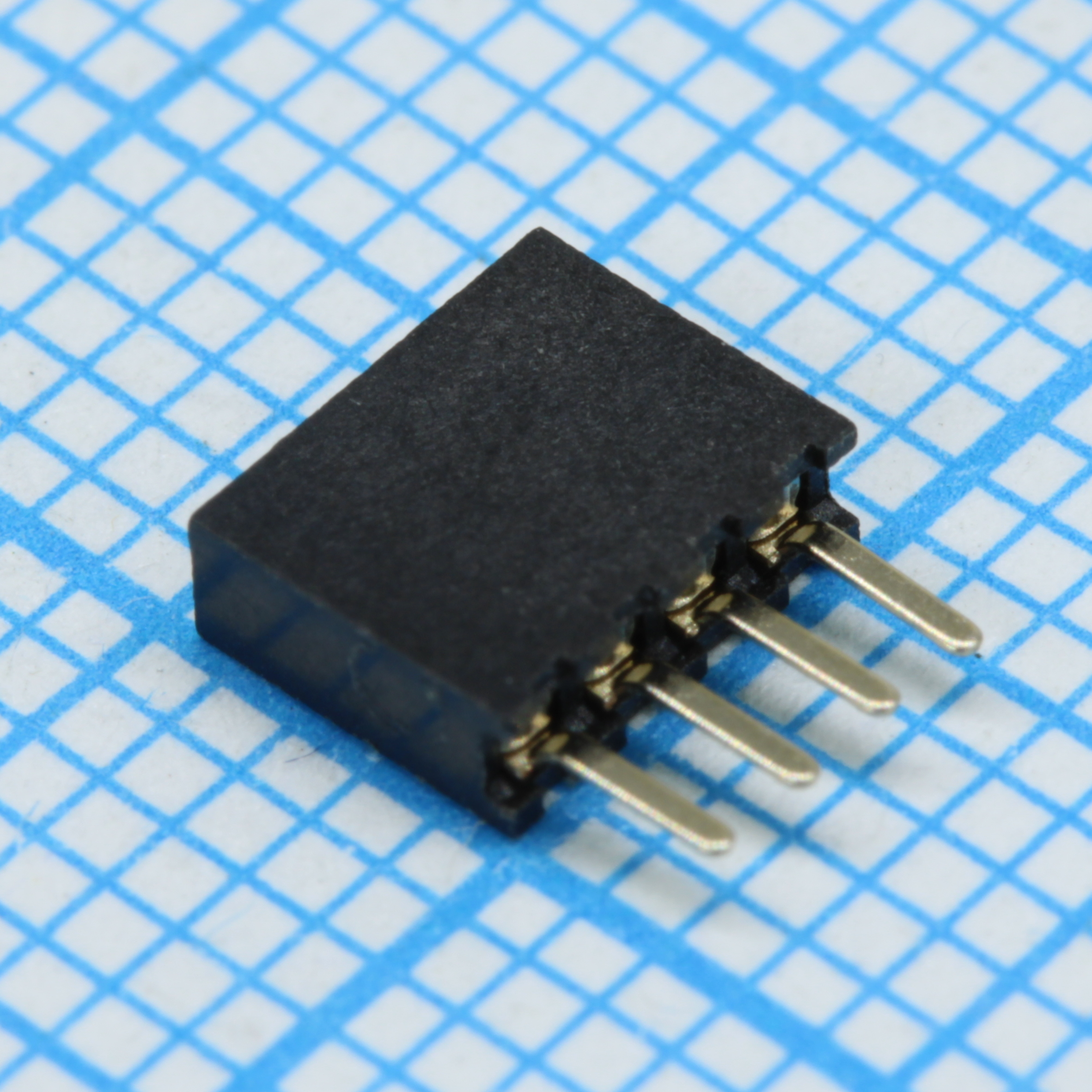 DS1065-01-1X4S8BV - Разъем штыревой 1х4 контактов, шаг 1.27мм, высота 4.40мм