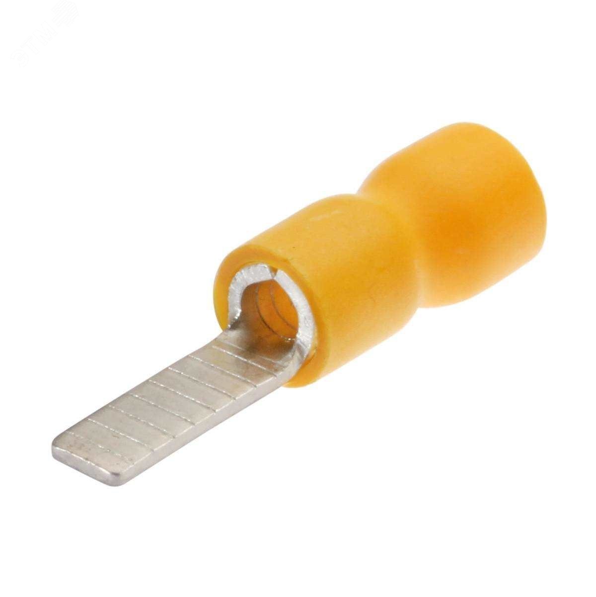 НШПИ 6.0-14 - Наконечник кабельный штифтовой плоский изолированный с ПВХ манжетой, сечение 2.5-6 мм2