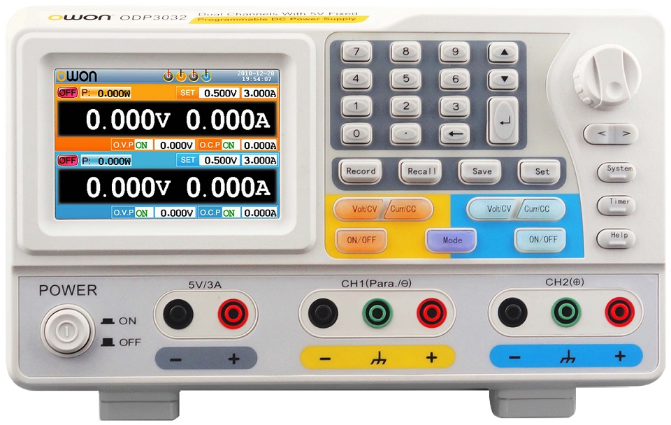 ODP3032 - Программируемый источник питания, 2 канала 0 - 30V/3A + 1 канал  5V/3A 1mV/1mA