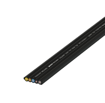 Кабель FLAT CABLE 5G2,5MM Halogen Free - Плоский кабель 5 полюсов, серия gesis NRG, сечение: 5х2,5 мм кв., материал изоляции: halogen-free, цвет: черный