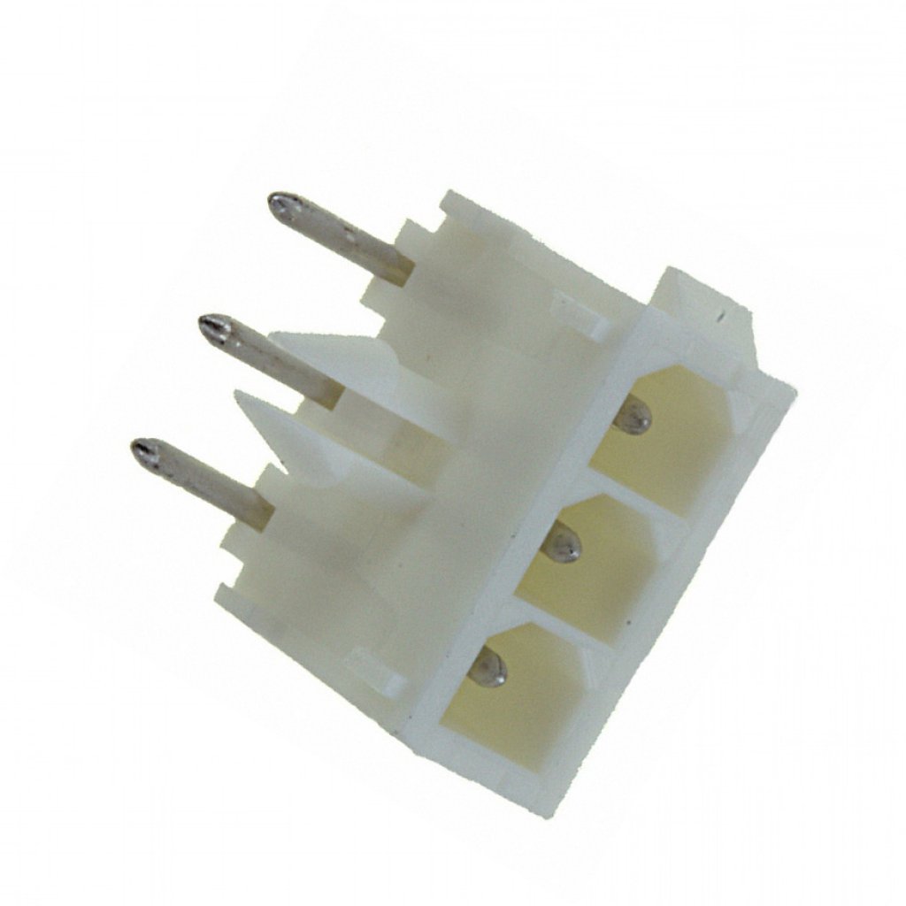 1-770967-0 - Разъем питания на плату угловой, Серия Mini Universal MATE-N-LOK, 3 контакта, Штекер, 4,14 мм