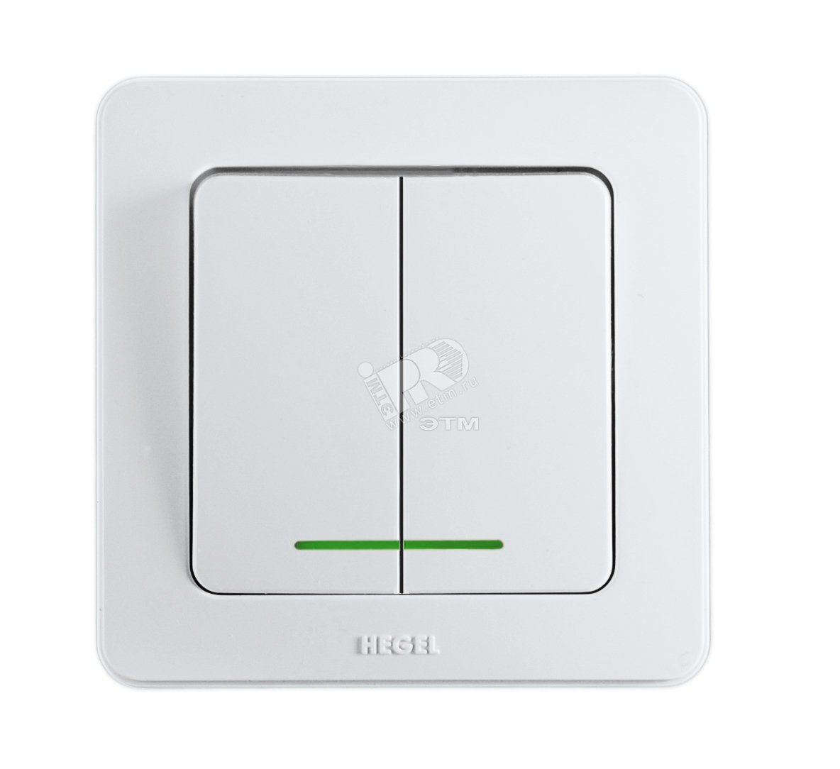 Выключатель двухклавишный скрытый с индикацией белый 10А ВС10-352