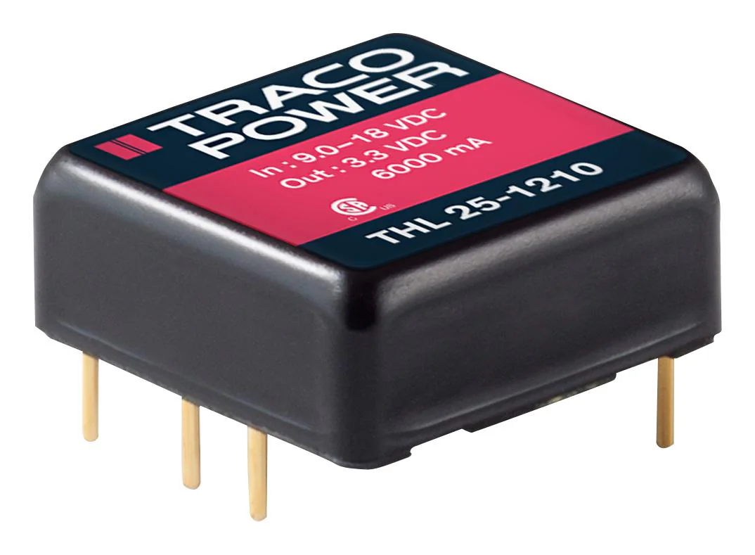 THL 25-4823WI - Преобразователь DC/DC на печатную плату вход 48В двуполярный выход 15В/-15В 0.84A/-0.84A 25Вт 6-Pin