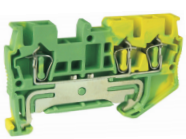 Заземляющая клемма UJ5-2.5/1X2JDE - Заземляющая клемма, 3 точки подключения в клемме, серия E, тип фиксации провода: пружинный, номинальное сечение: 2,5 мм кв., ширина: мм, цвет: стандарт GB/T14048.1, тип монтажа: DIN 35