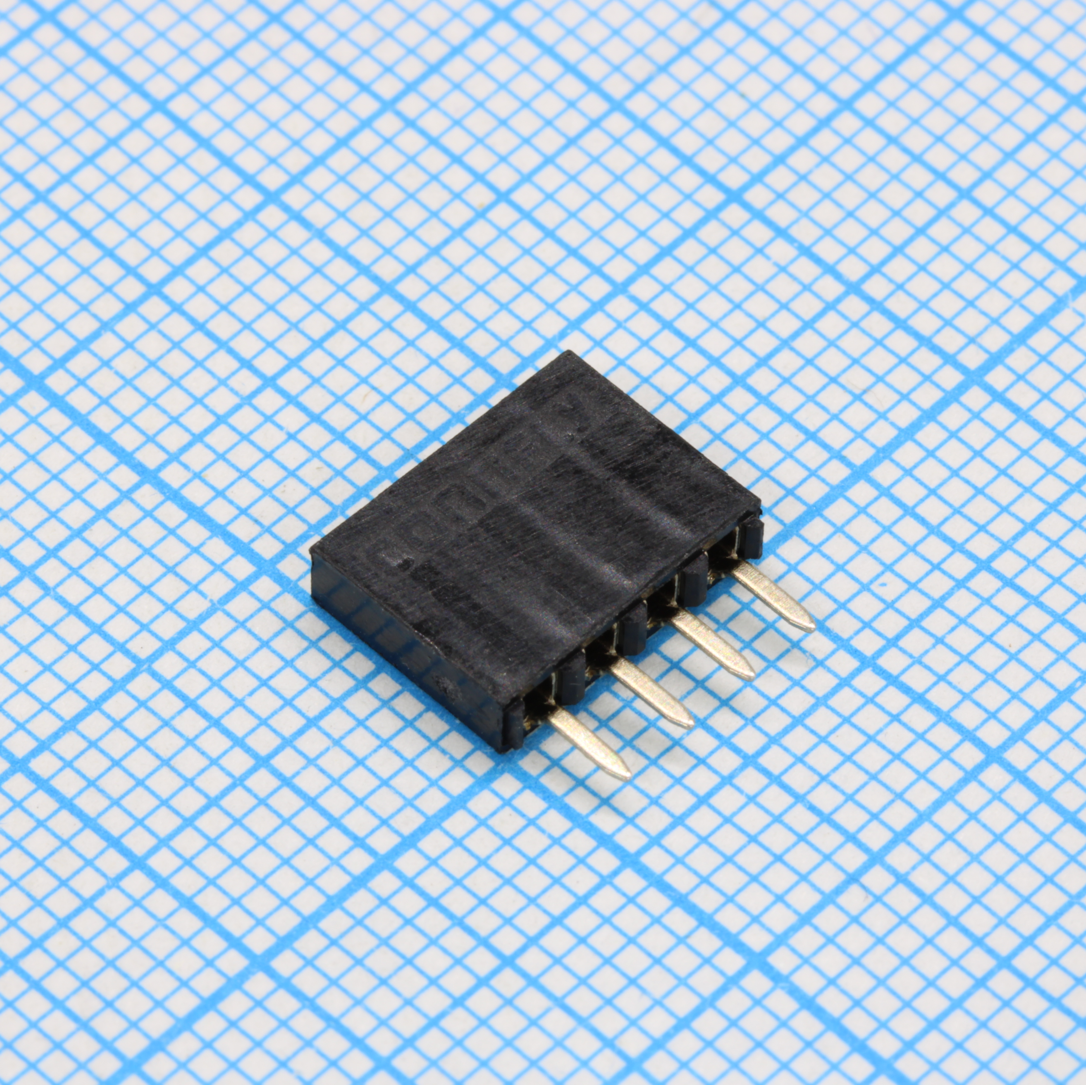 DS1023-01-1X4SF11 - Гнездо на плату 1х4 конт., шаг 2.54мм, высота 8.5мм, позолоч