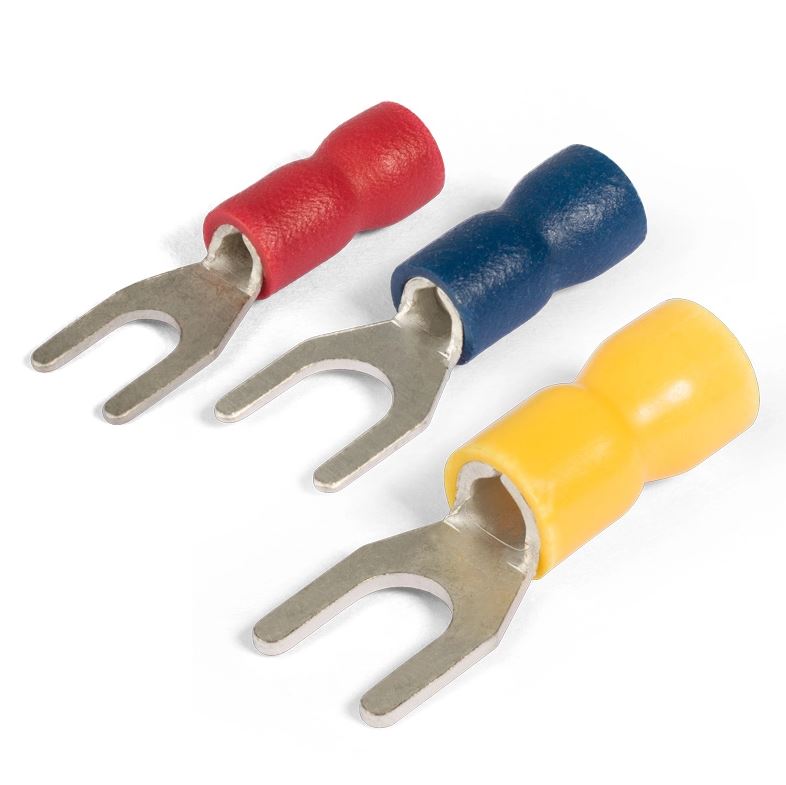 Наконечник вилочный, НВИ 1.5-3, 100700 - Кабельный наконечник, вилочный, медь, НВИ 1.5-3 (сечение проводника 0,5 - 1,5 мм кв., ширина вилки 3 мм), изолированный, цвет: красный, в упаковке 100 штук