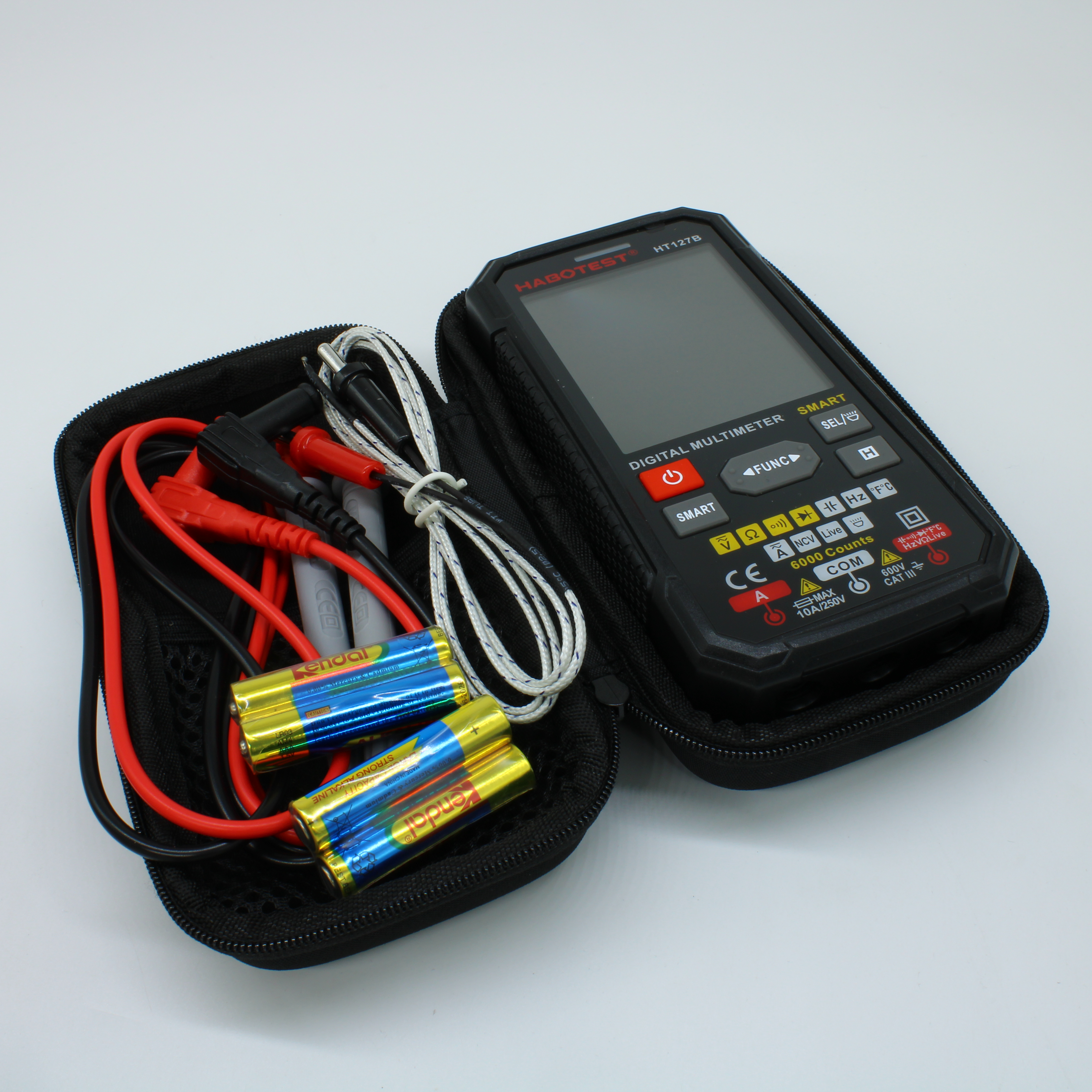 HT127B - Карманный цифровой SMART мультиметр с цветным дисплеем, автомат с True RMS, NCV