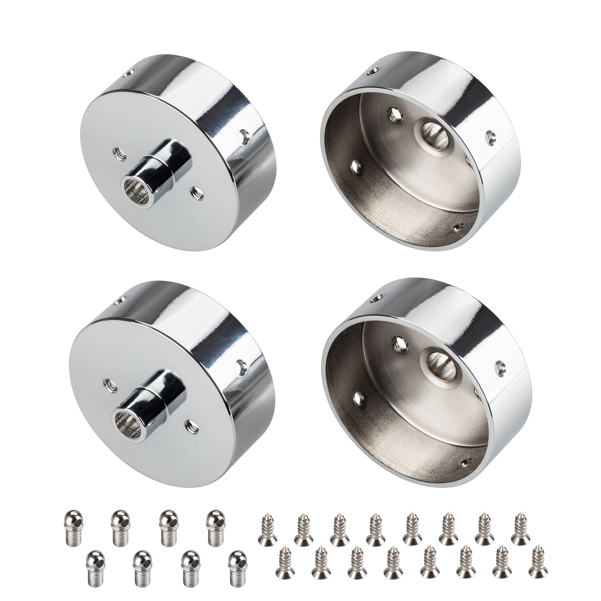 Заглушка WPH-FLEX-D40-360deg с отверстием 045906 - Заглушка с отверстием для силиконового профиля WPH-FLEX-D40-360deg. Материал - металл. В комплекте 4 заглушки, 16 саморезов, 8 винтов. Цена за комплект.