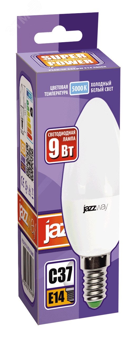 Лампа светодиодная PLED-SP 9Вт C37 свеча 5000К холод. бел. E14 820лм 230В 2859488A