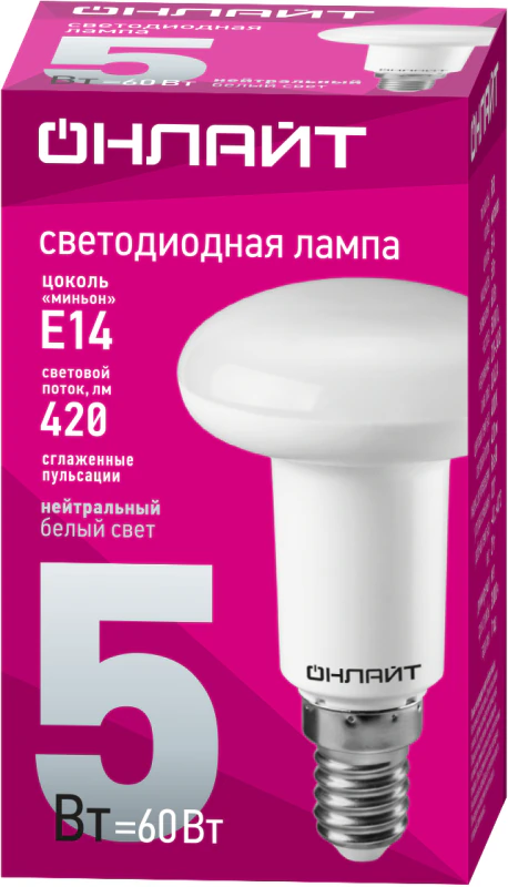 Лампа светодиодная 71 652 OLL-R50-5-230-4K-E14 5Вт 4000К нейтр. бел. E14 420лм 220-240В 71652