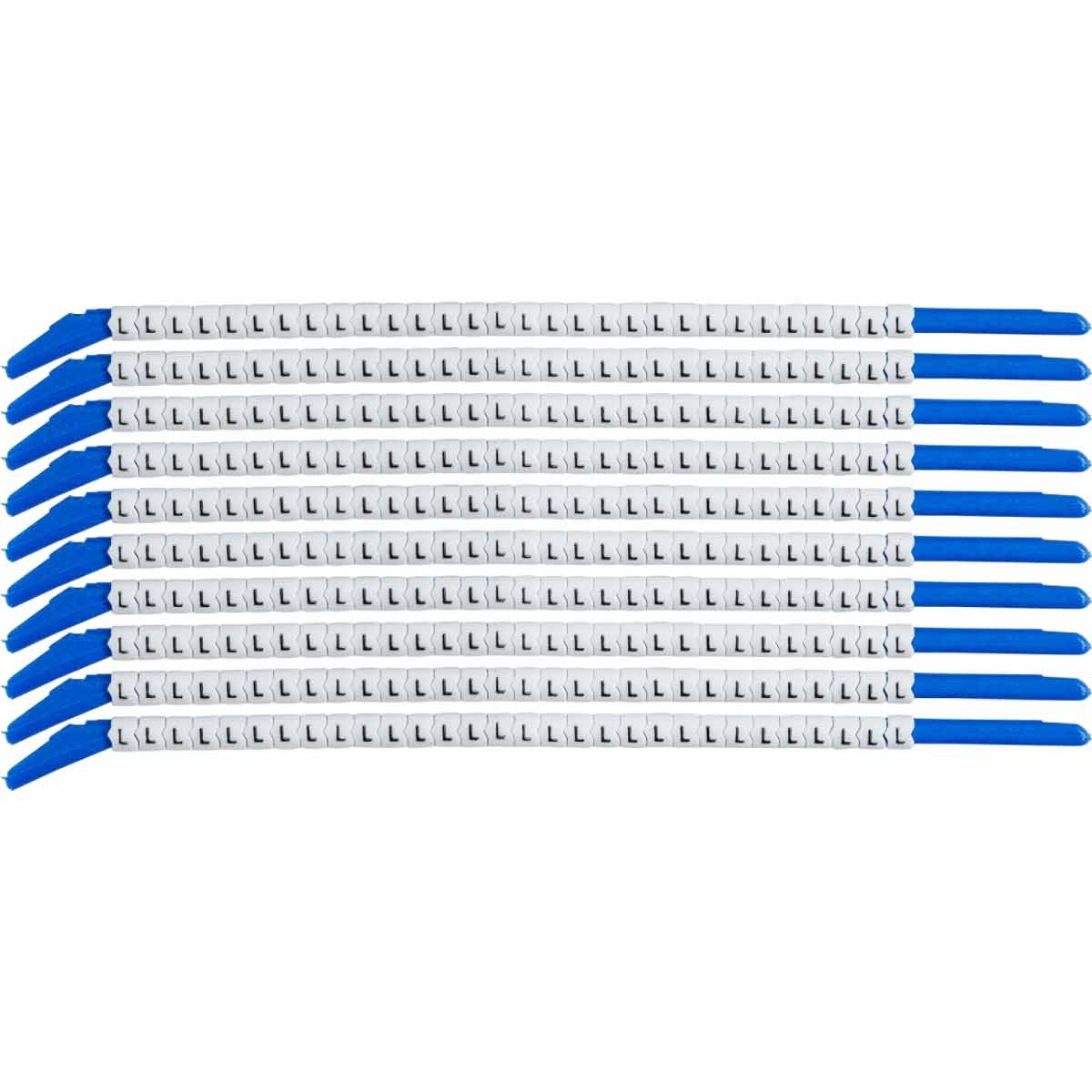 brd133221 - SCN-13-L клипсы белые, 300шт/упак, для провода 3,4-3,8мм диаметра, легенда L