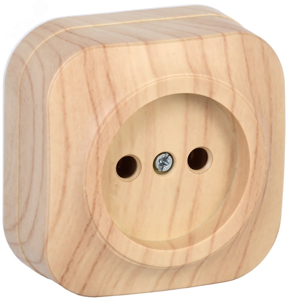 Розетка 1-м ОП GLORY РС20-2-ХС 10А без заземл. сосна ERH10-K34-10