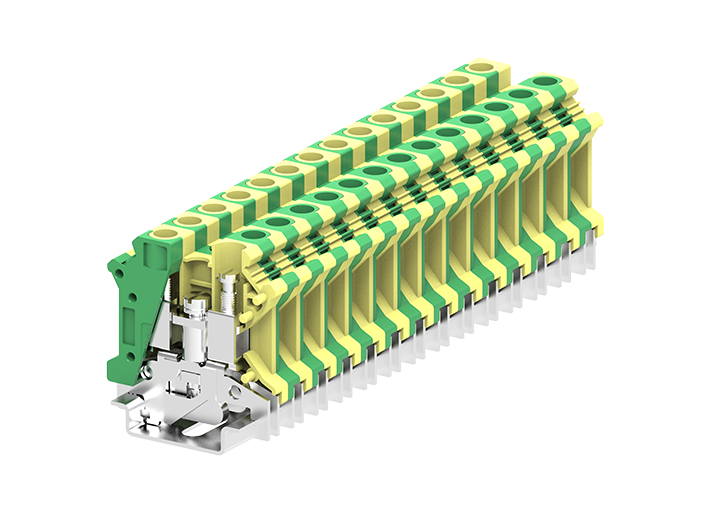 Заземляющая клемма 310903 - Заземляющая клемма, UK10, тип фиксации провода: винтовой, номинальное сечение: 10 мм кв., ширина: 10 мм, цвет: желто-зеленый, тип монтажа: DIN 35