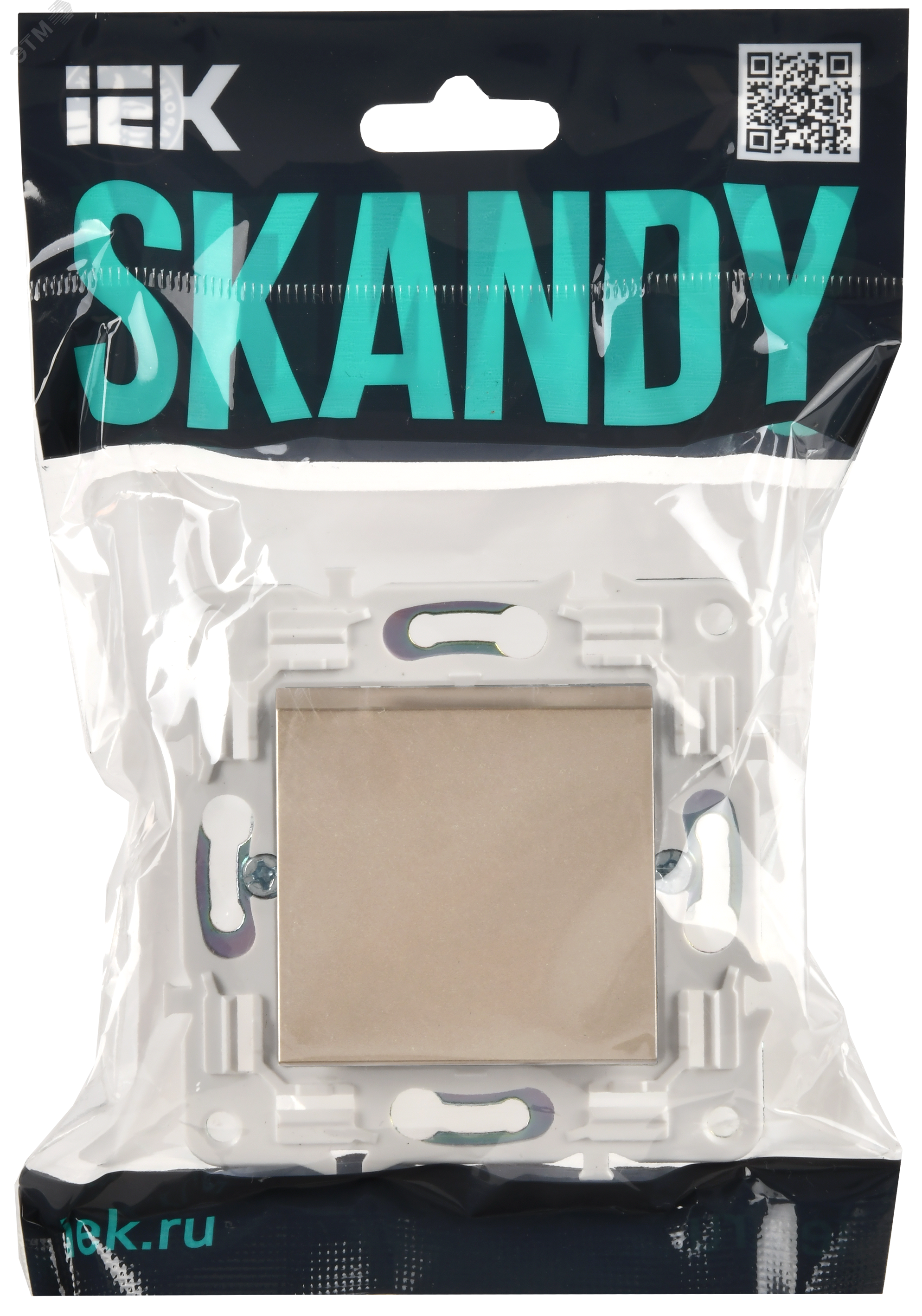 SKANDY Выключатель 1-клавишный проходной 10А SK-V02Sa песочный IEK SK-V12-0-10-K98