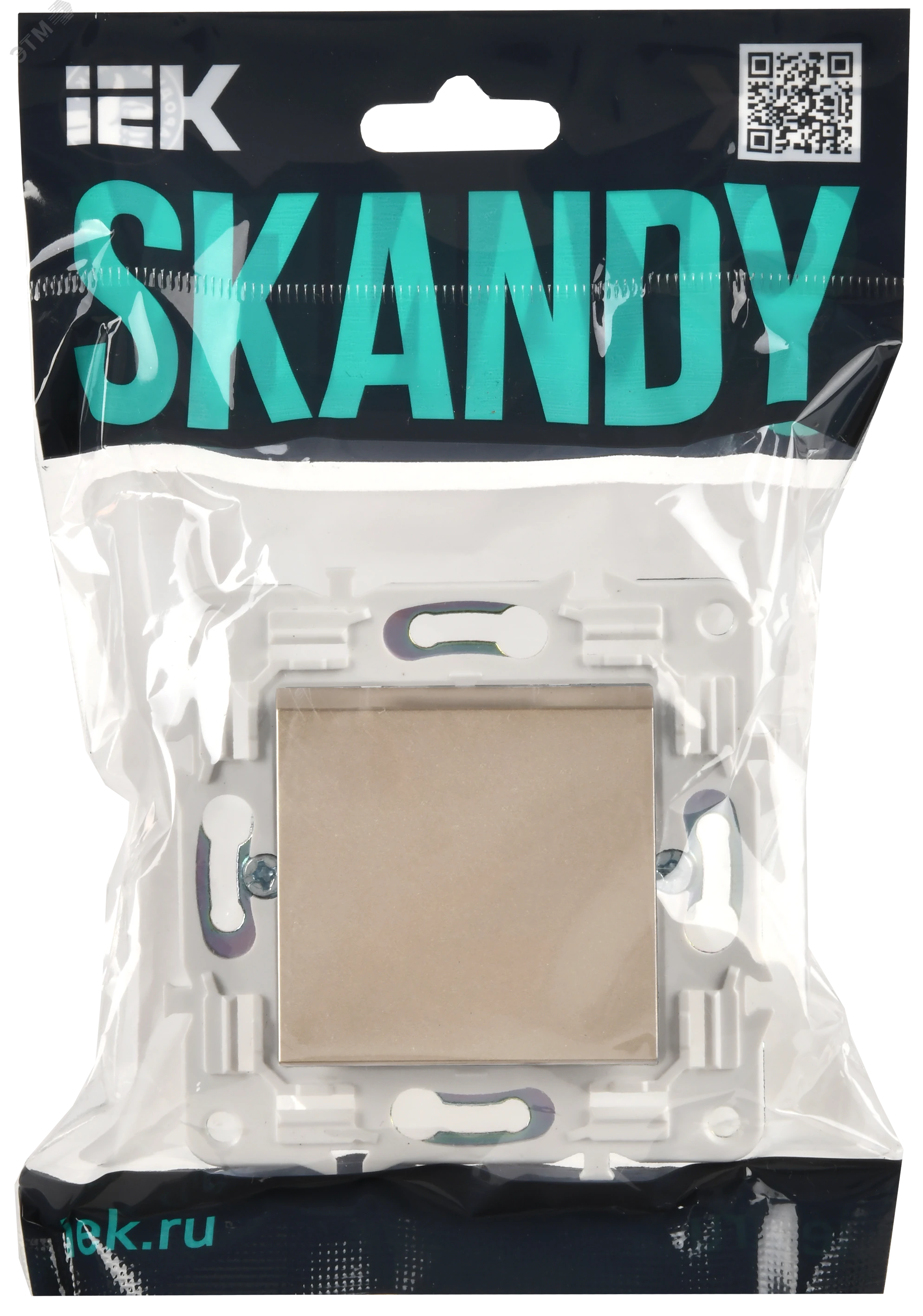 SKANDY Выключатель 1-клавишный проходной 10А SK-V02Sa песочный IEK SK-V12-0-10-K98