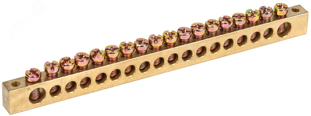 Шина PEN "земля-ноль" 8х12мм 18/2 (18групп/креп по краям) YNN21-18-100