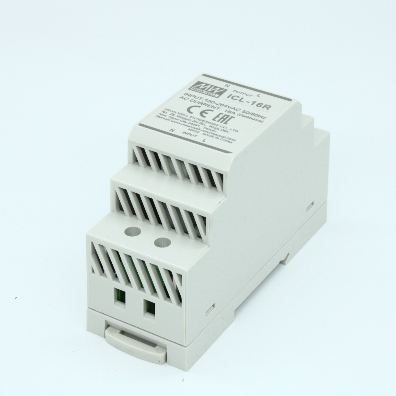 ICL-16R - Ограничитель пускового тока, рабочее напряжение 180…264В AC, 47…63, раб. ток 16 А, огр. ток 23А, на DIN рейку 35x90x54.5мм, -30…+70°С