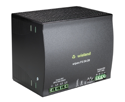 Блок питания WIPOS P3 24-20 - Источник питания, трехфазный, 24 V / 20 A, 480 W; диапазон входных напряжений: 340 – 575 V AC 480 – 820 V DC; габариты (мм): ширина x высота x глубина: 150 x 124 x 119; вес 1,75 кг; монтаж: на DIN рейку, температура окружающе