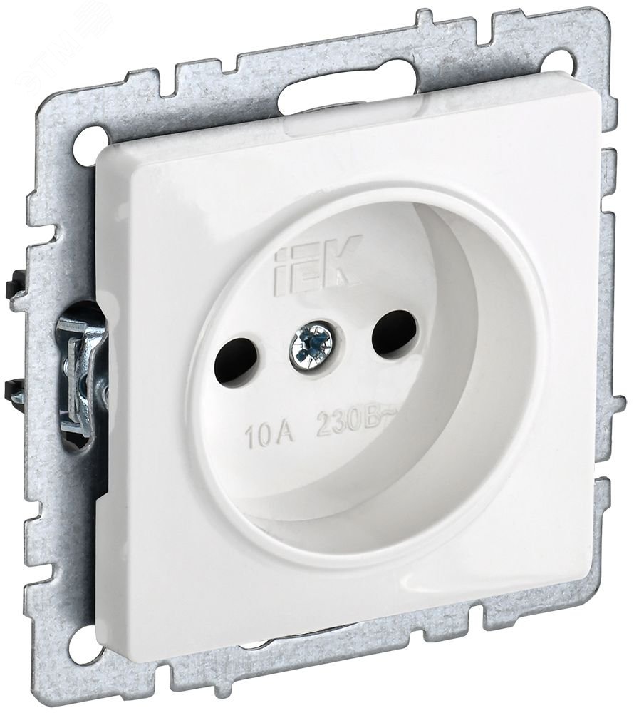 Розетка BRITE РС10-1-0-БрБ 10А без заземл. без защ. шторок бел. BR-R10-10-K01