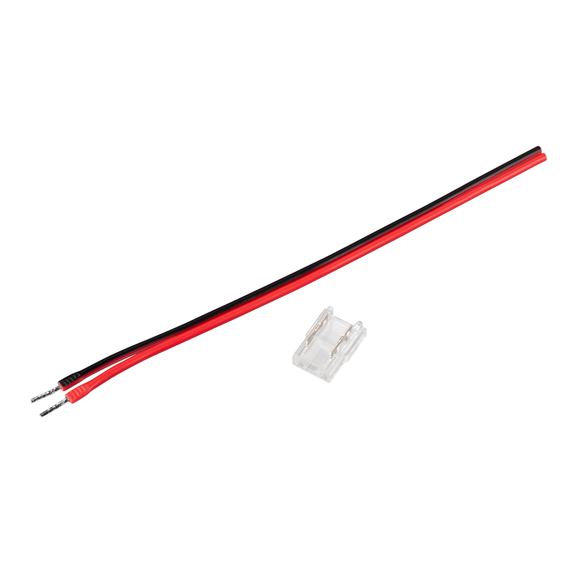 Коннектор выводной COB-MONO-8-2pin-STW-L120-X1 039282 - Коннектор выводной с проводом для подключения питания к одноцветным открытым лентам шириной 8 мм, в том числе к лентам COB. Максимальный допустимый ток 6 А, максимальное напряжение 48 В, степень защи