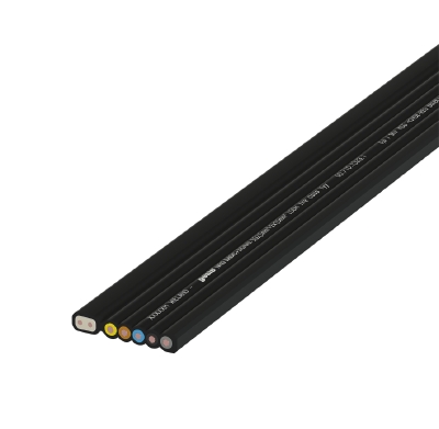 Кабель плоский gesis®NRG 5G2,5+2X1,5 PVС - Плоский кабель 5+2 полюсов, серия gesis NRG, сечение: 5х2,5 мм кв. + 2х1,5 мм кв., материал изоляции: PVC, цвет: черный