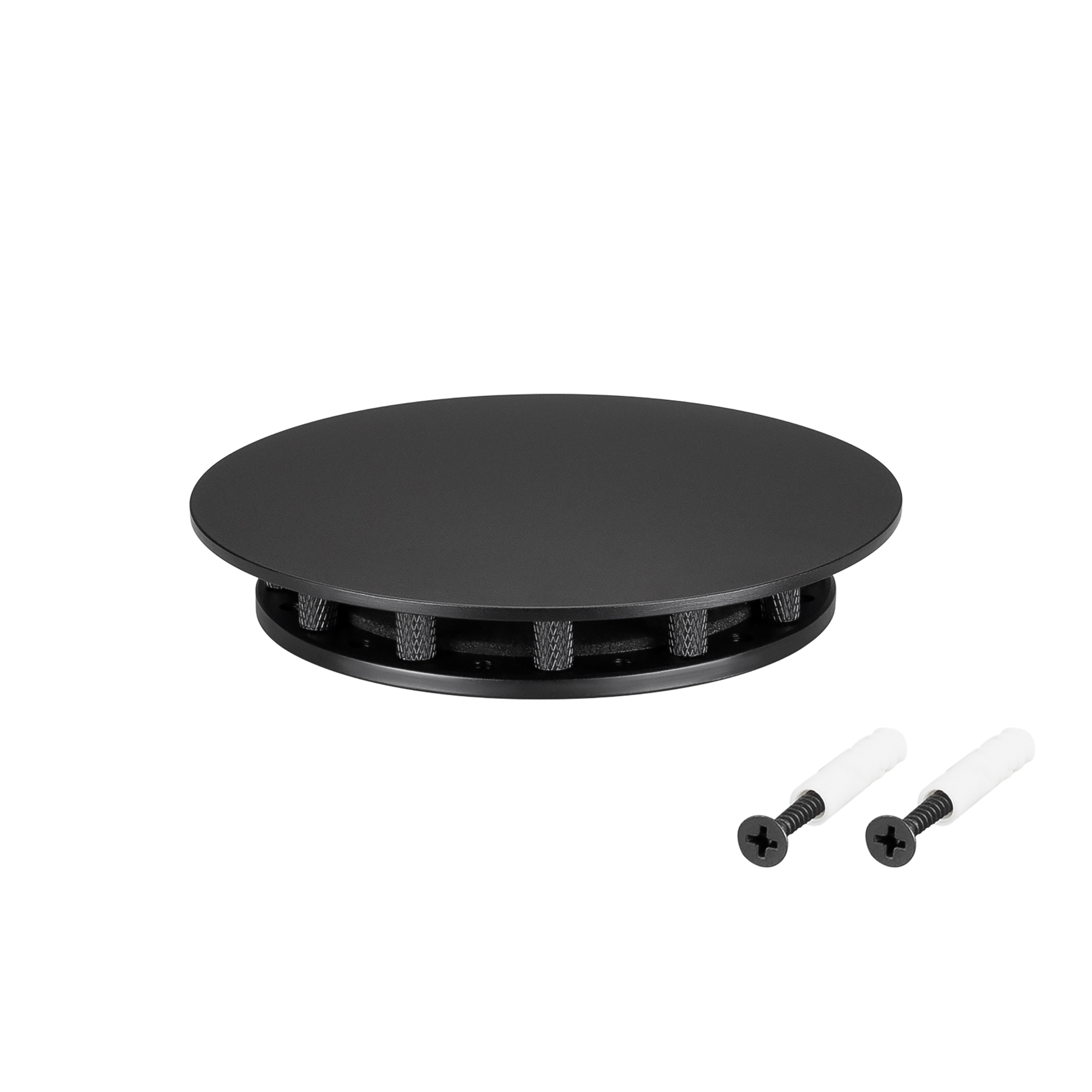 Крепление MOONLIGHT-BASE-ROUND-D13-S Black 045692 - Крепление для герметичной ленты MOONLIGHT D13. Материал сталь, цвет чёрный. Размер крышки S (115х115 мм). Подходит для плоских поверхностей. Габариты держателя в сборке 115x115x22 мм. Диаметр основания 9