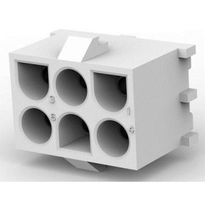 350827-1 - Соединитель питания 6 контакт(-ов) 6.35мм луженый прямой монтаж в отверстие 6 терминала(-ов) 1 порт(-ов) пакет/коробка