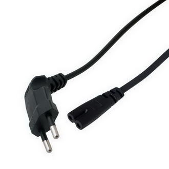 Y009/CEE7/16 1.5M 2X0.5 BF - Шнур сетевой с угловой вилкой "8" 1,5м 2х0,5