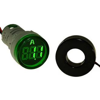 DMS-213 - Цифровой LED амперметр AC 0-100А, AD16-22AM, зеленый, установка на панель в отв d=22мм