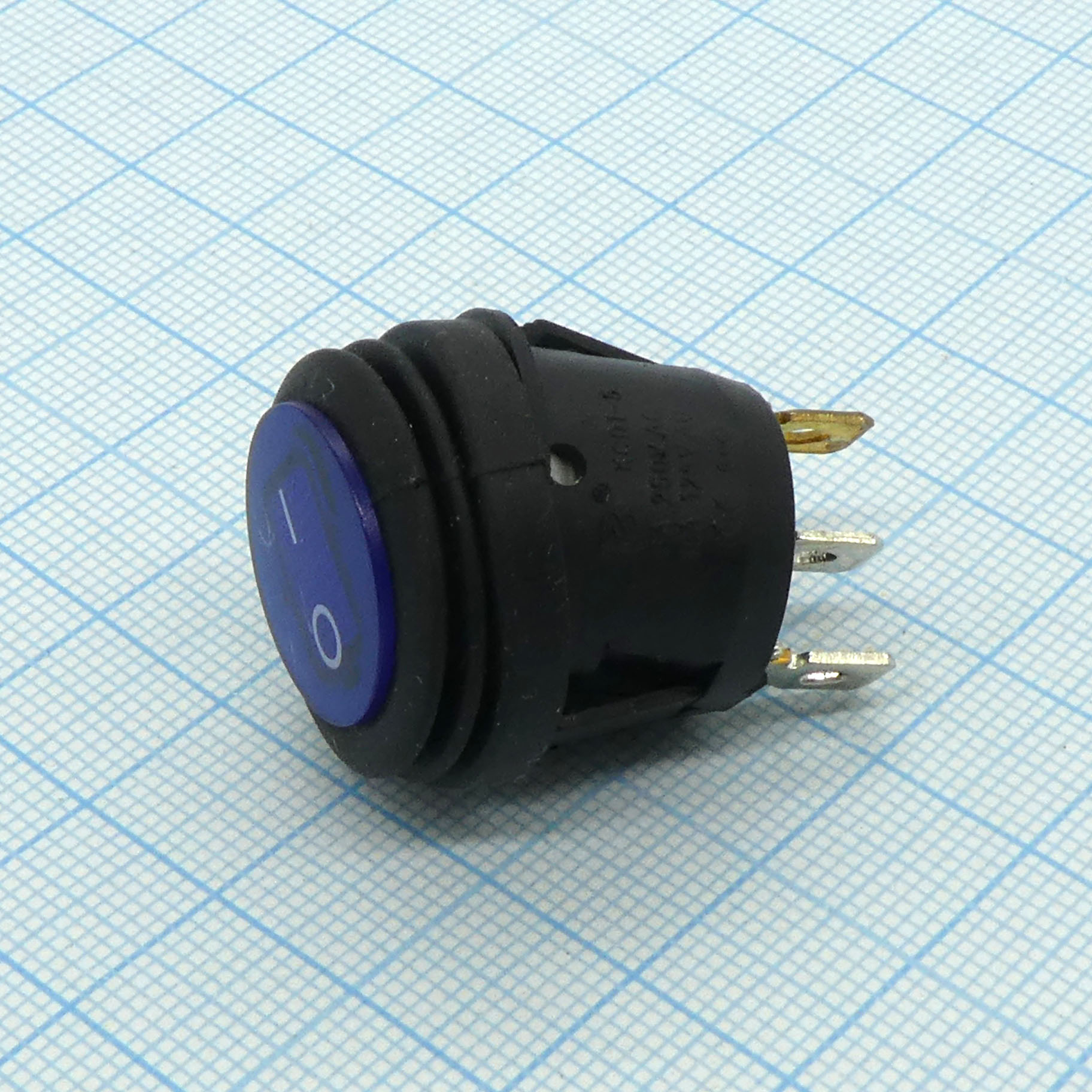 DS WR-3107-12V 3P влагозащ. син - 2 полож. 2+1конт(4.8) 12V/15A AC влагозащита, синяя подсветка 12В