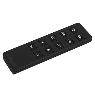 Пульт SMART-R11-MIX (1 зона, 2.4G) 023050 - Кнопочный радиопульт 2.4 ГГц черного цвета для управления регулировки температуры свечения (MIX) источников света. 1 зона управления, управление с помощью кнопок. Питание 3VDC (CR2032). Габариты 135x40x11 мм. Уп