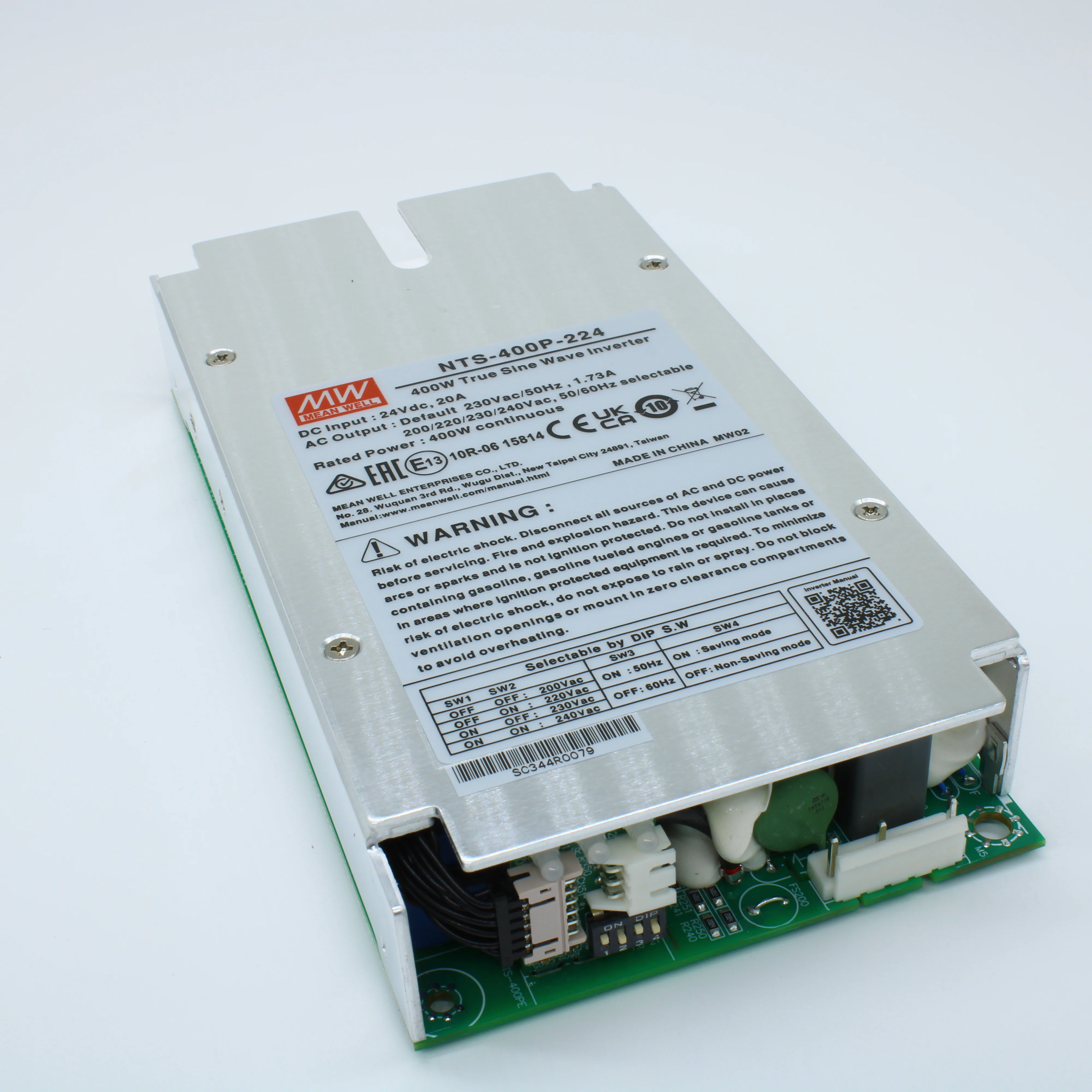 NTS-400P-224 - DC-AC, 400Вт, Рпик=600Вт, Uвх=20…33В DC, Uвых=220В АС, КГИ<3%, КПД 93%, изоляция 3000В AC, в кожухе 186х100.5х32мм, -20…+70°С