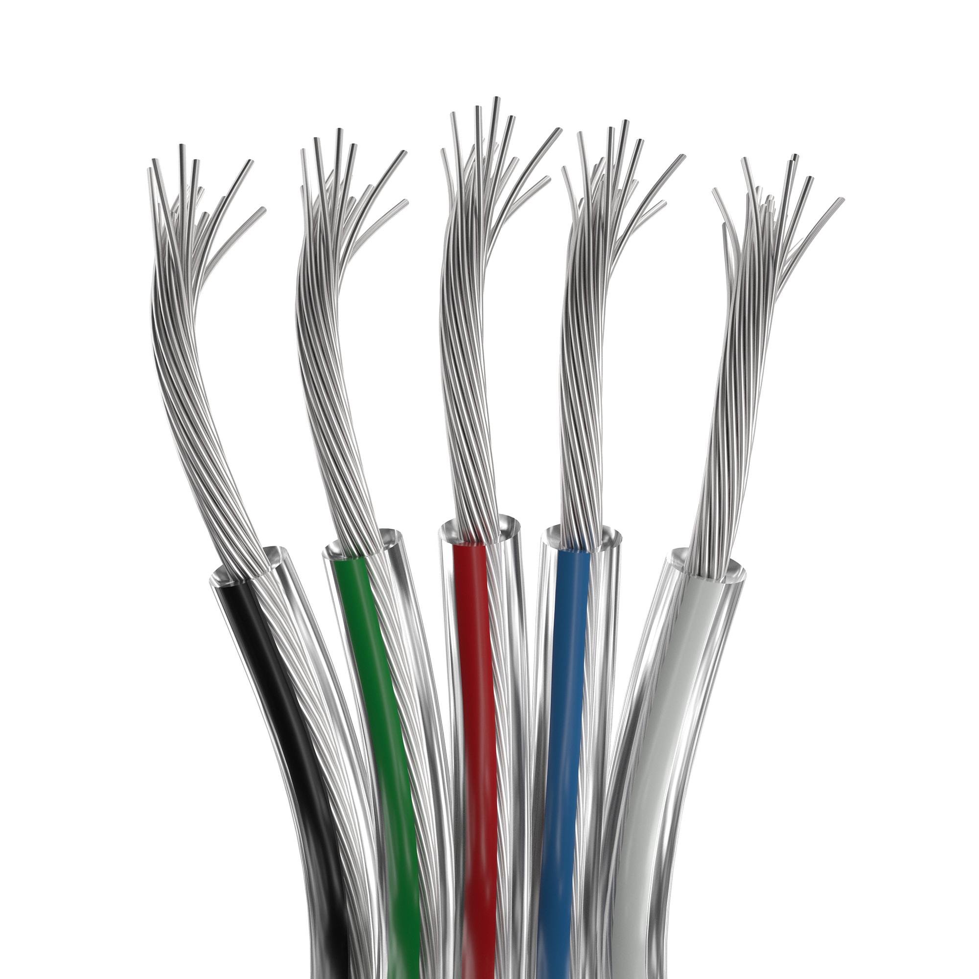 Шлейф питания ARL-18AWG-CLEAR-5Wire-CU 034965 - Шлейф для питания и управления RGBW светодиодными лентами. 5 проводников, калибр проводника 18AWG, сечение проводника 0.84 мм2, проводник из луженой меди, внешняя оболочка из прозрачного ПВХ. Длина кабеля в 