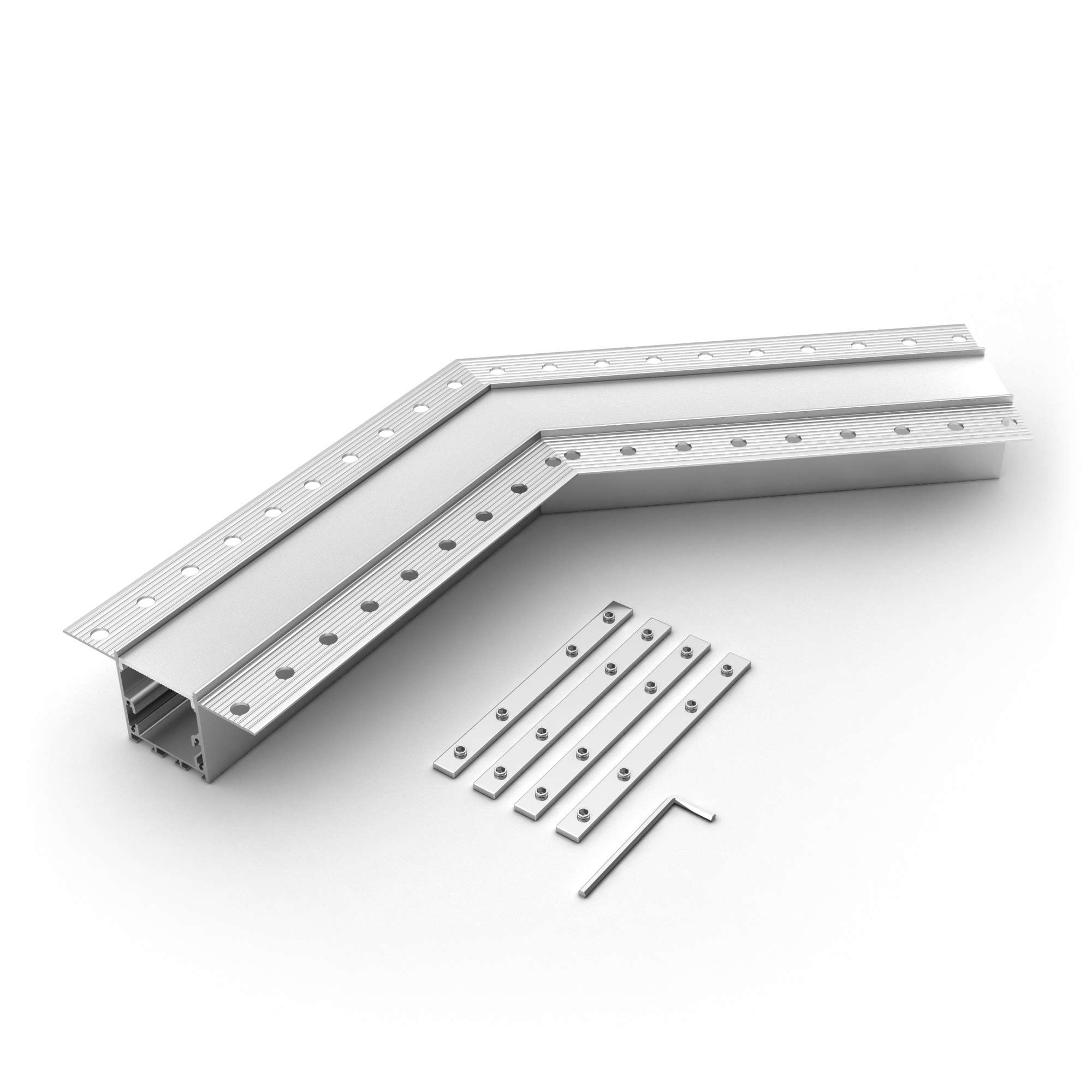 Угол SL-LINIA32-FANTOM-135 030093 - Угловой соединитель в сборе для профиля SL-LINIA32-FANTOM. Угол 135°. В комплекте угол с экраном, соединители, винты, шестигранный ключ.