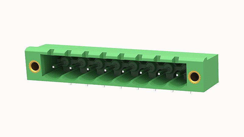 PCB вилка 2EDGRM-5.08-08P-14 - Вилочный разъем, PCB, на плату, пайка, шаг 5,08 мм, 8 полюсов, угол монтажа 90 гад., 320V, 20А, цвет: зеленый, серия 2EDGRM