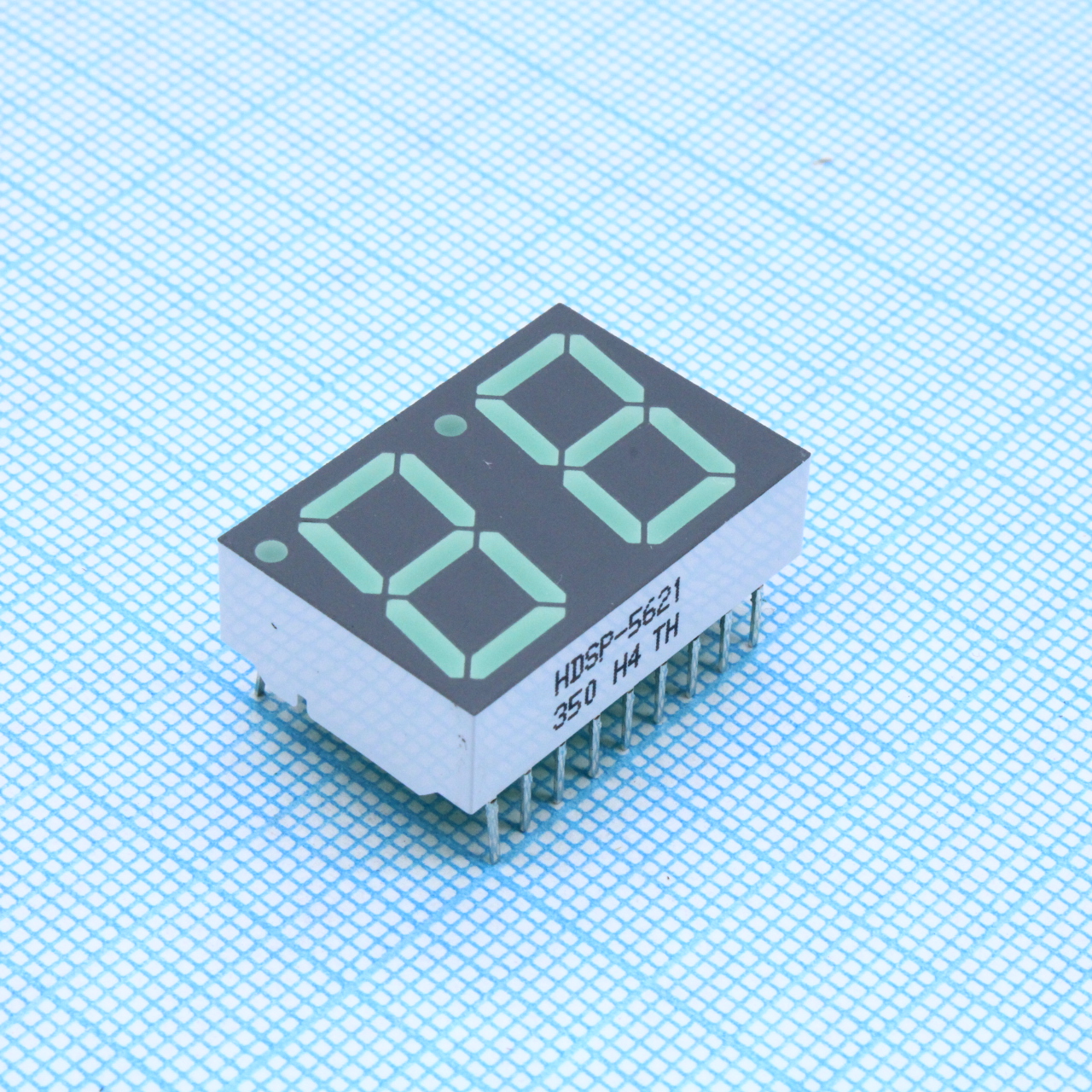 HDSP-5621 - Семисегментный двухразрядный светодиодный индикатор, высота символа 14.2 мм (0.56"), Общий анод, Зеленый
