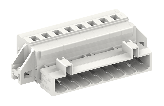 Вилочный разъем на кабель 450920/010 - Вилочный разъем, прямой, на кабель, шаг: 5.0 мм, 20 полюсов, фиксация провода пружинная, исполнение: с монтажными фланцами, 320V, 12A, цвет: серый
