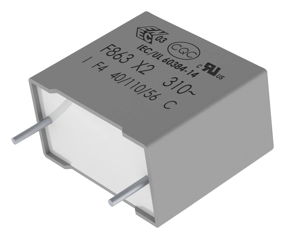 F863FL225K310Z - Конденсатор пленочный помехоподавляющий X2 2.2мкФ 630В постоянного/310В переменного тока ±10% (32 X 13 X 25мм) радиальные выводы 27.5мм 110°C автомобильного применения