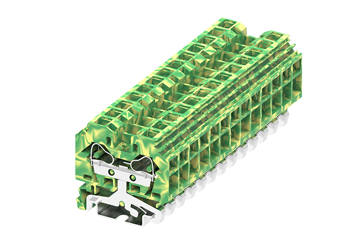 Заземляющая клемма 210907 - Заземляющая клемма, боковой подвод кабеля, TA10, тип фиксации провода: пружинный, номинальное сечение: 10 мм кв., ширина: 10 мм, цвет: желто-зеленый, тип монтажа: DIN 35