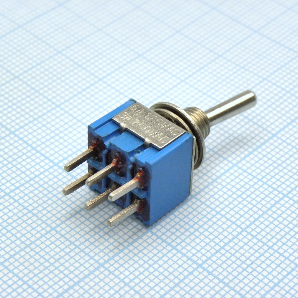 MTS-212 A-2 - тумблер ON-(ON)  2 группы контактов 3А 250В на плату