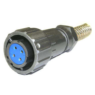 FQ18-4PIN TK-8 - Кабельная розетка, 4 контакта, пружиный хвостовик под кабель 8мм