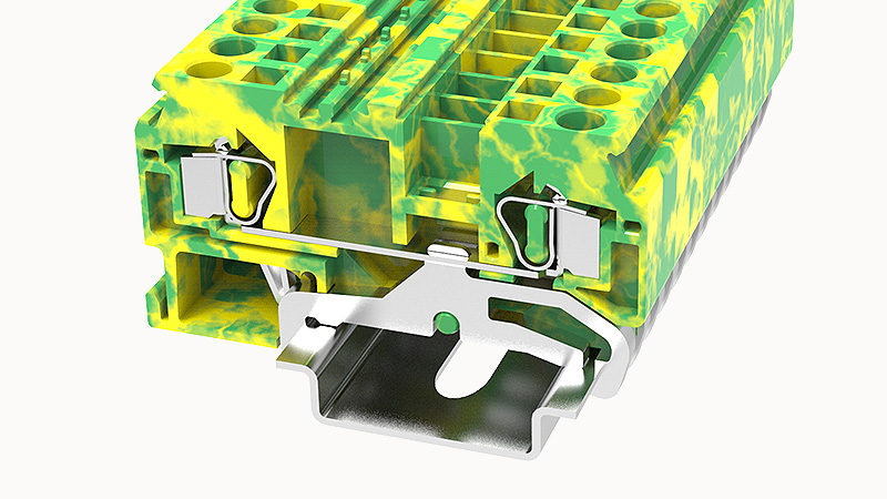 Заземляющая клемма WS4-PE-01P-1C - Заземляющая клемма, тип фиксации провода: пружинный, номинальное сечение: 4 мм кв., ширина: 6 мм, цвет: желто-зеленый, тип монтажа: DIN35