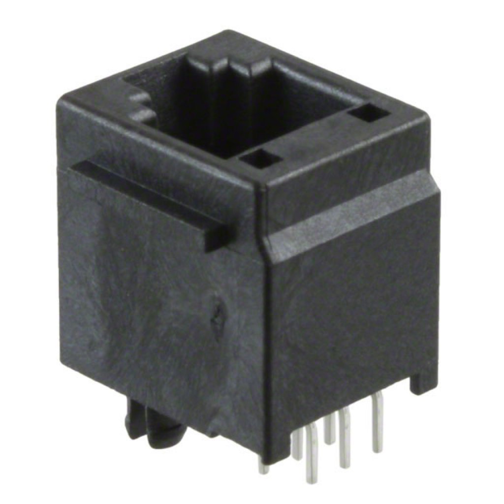 955222667 - Модульный разъем, Cat3, RJ9, Гнездо, 4 контакт(-ов), 4 вывод(-ов), Cat3