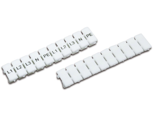 Маркировка  ZB4 - Маркировочные шильдики для клемм производителя UTL, сечением 1,5 мм кв., 10 шильдиков, цвет: белый